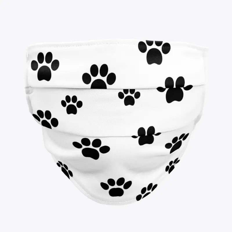 White Paw Print Face Mask